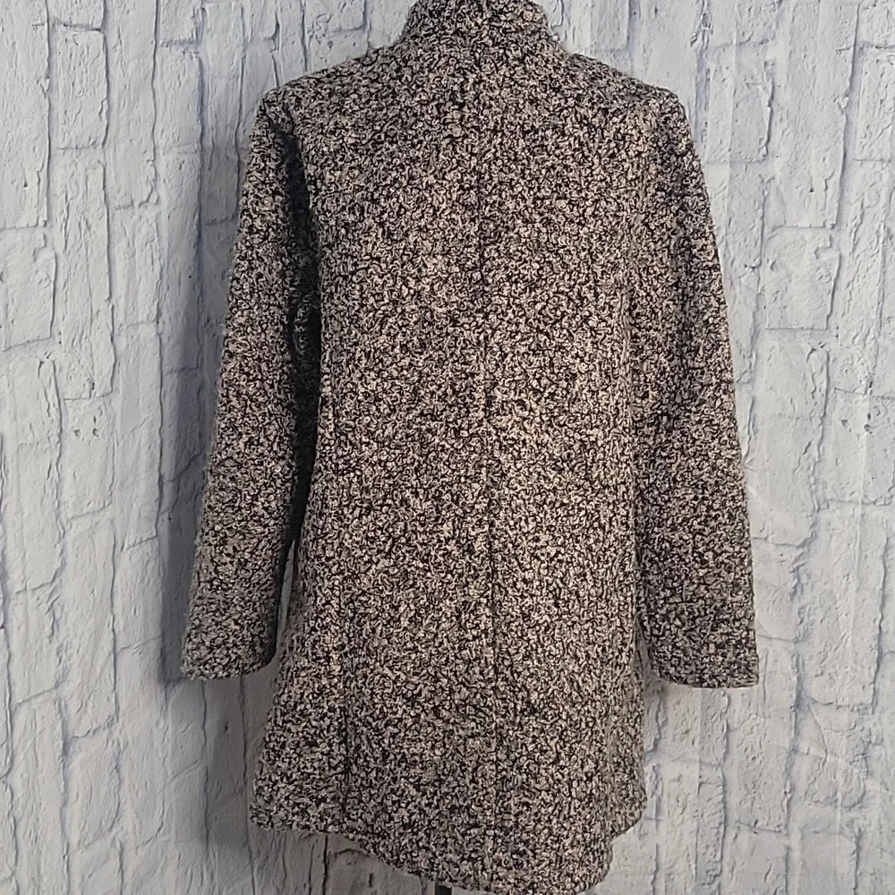 New York Clothing Co. Boucle Open Front Sweater Coat Large Brown Beige - Picture 7 of 8